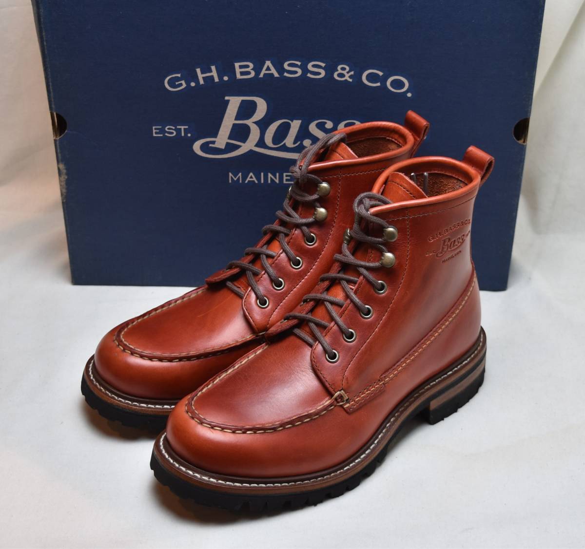 【あす楽対応】 SALE!! G.H BASS 26cm相当 未使用品 6EYESレースアップ 茶 ワークブーツ ビブラムソール US8 ジーエイチバス SCOUT 26.0cm 【あす楽対応】 SALE!! G.H BASS 26cm相当 未使用品 6EYESレースアップ 茶 ワークブーツ ビブラムソール US8 ジーエイチバス SCOUT 26.0cm