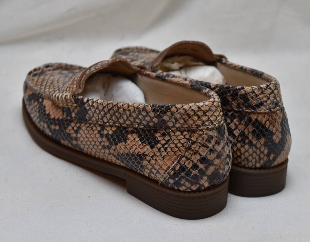 SALE!! G.H BASS bus standard Lady's saddle Loafer python US5.5 23-23.5cm corresponding unused goods 