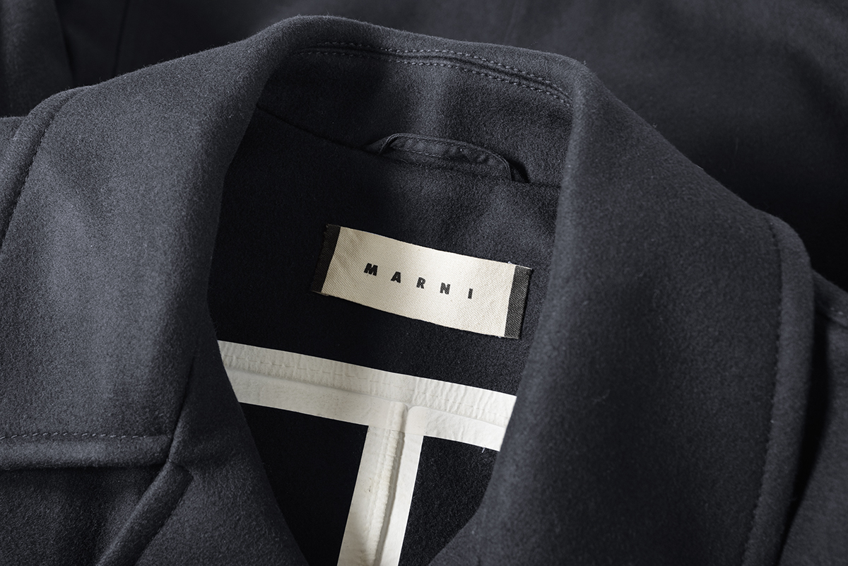 安価ジャケット/アウター正規品 マルニ MARNI カシミヤ混 ヴァージンウールメルトン ダブルブレストコート ジャケット ニット