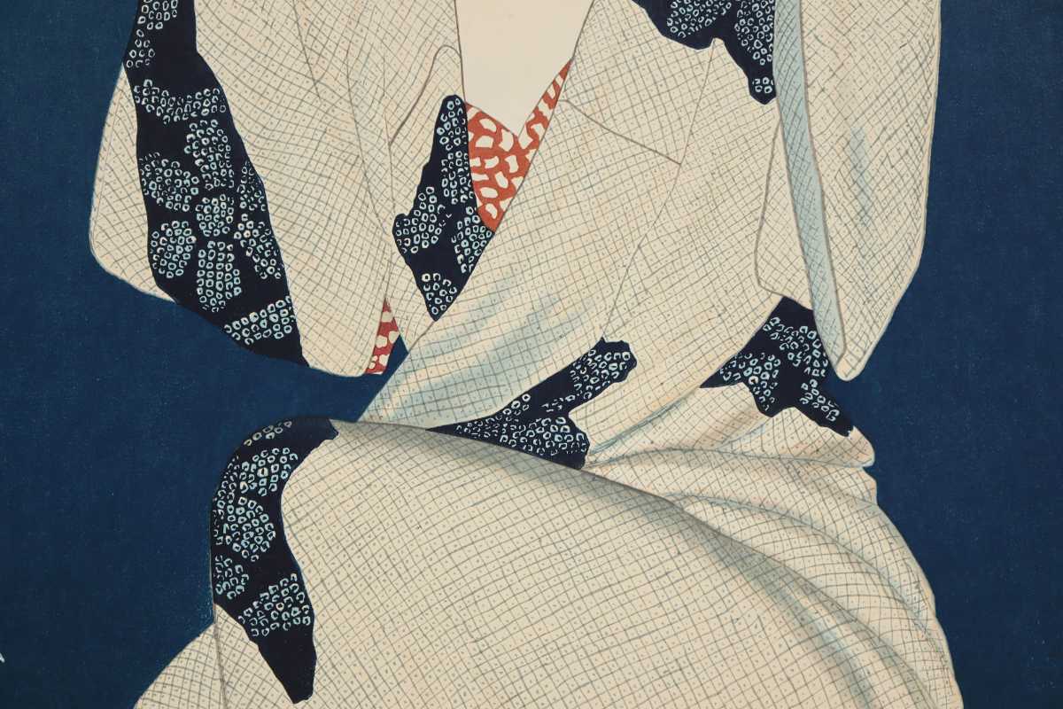 セール特価 真作 高沢圭一 悠々堂木版画「女絵より 髪」画寸 38.5cm 絵画