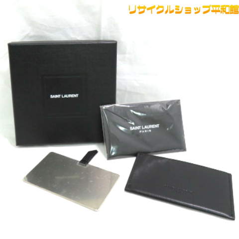 ★極美品★ サンローラン カード型ミラー レザーケース付き 黒