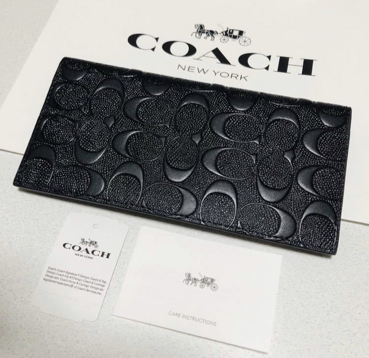 ☆COACH コーチ 長財布 F75365 デボスドシグネチャークロスグレーン