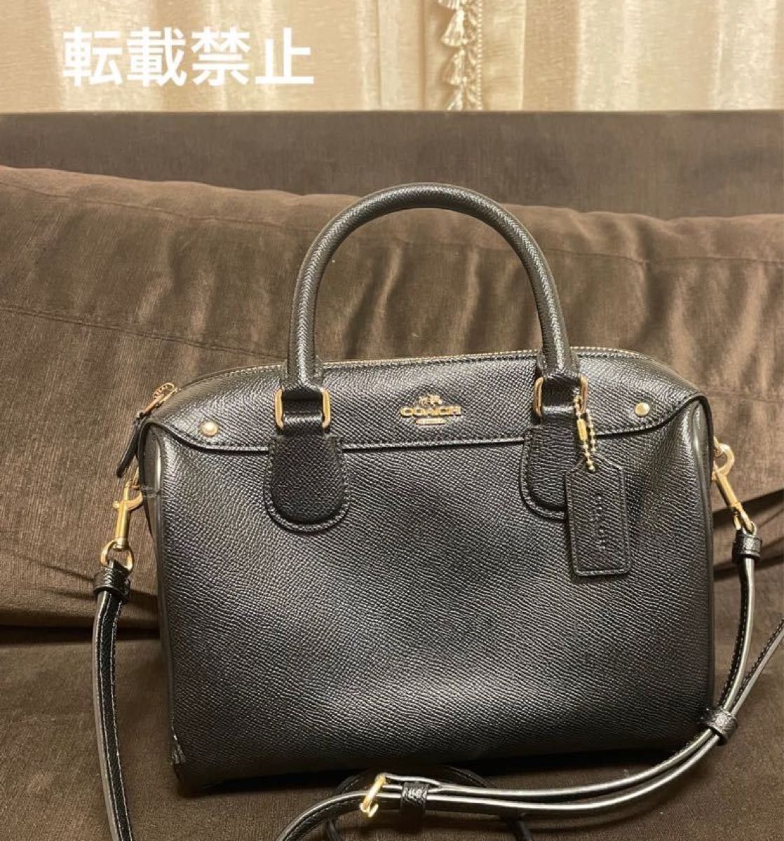 高級感 COACH コーチ 2way ハンドバッグ ミニボストン ブラック