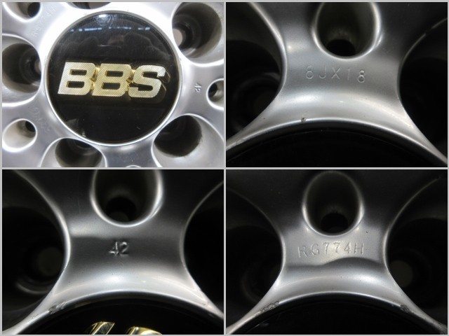 34642(C-1) BBS RG774H/2本 RG781/2本 18インチ 前後異径 18X8J/+42