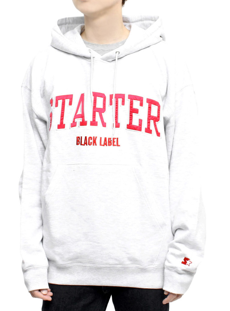 【新品】 XL ホワイト STARTER(スターター) プルオーバー パーカー メンズ ヘビーウェイト 裏毛 刺繍 プリント スウェット