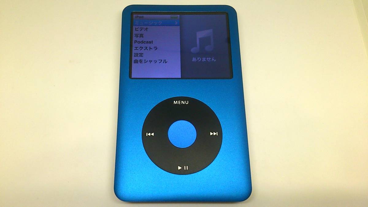 美品 iPod classic (160GB→SSD 512GB 大容量化) ブルーブラック (外装