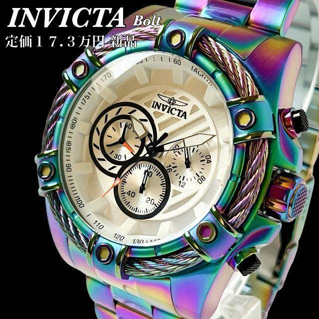 新品未使用】定価17.3☆INVICTA メンズ腕時計 熱処理加工-