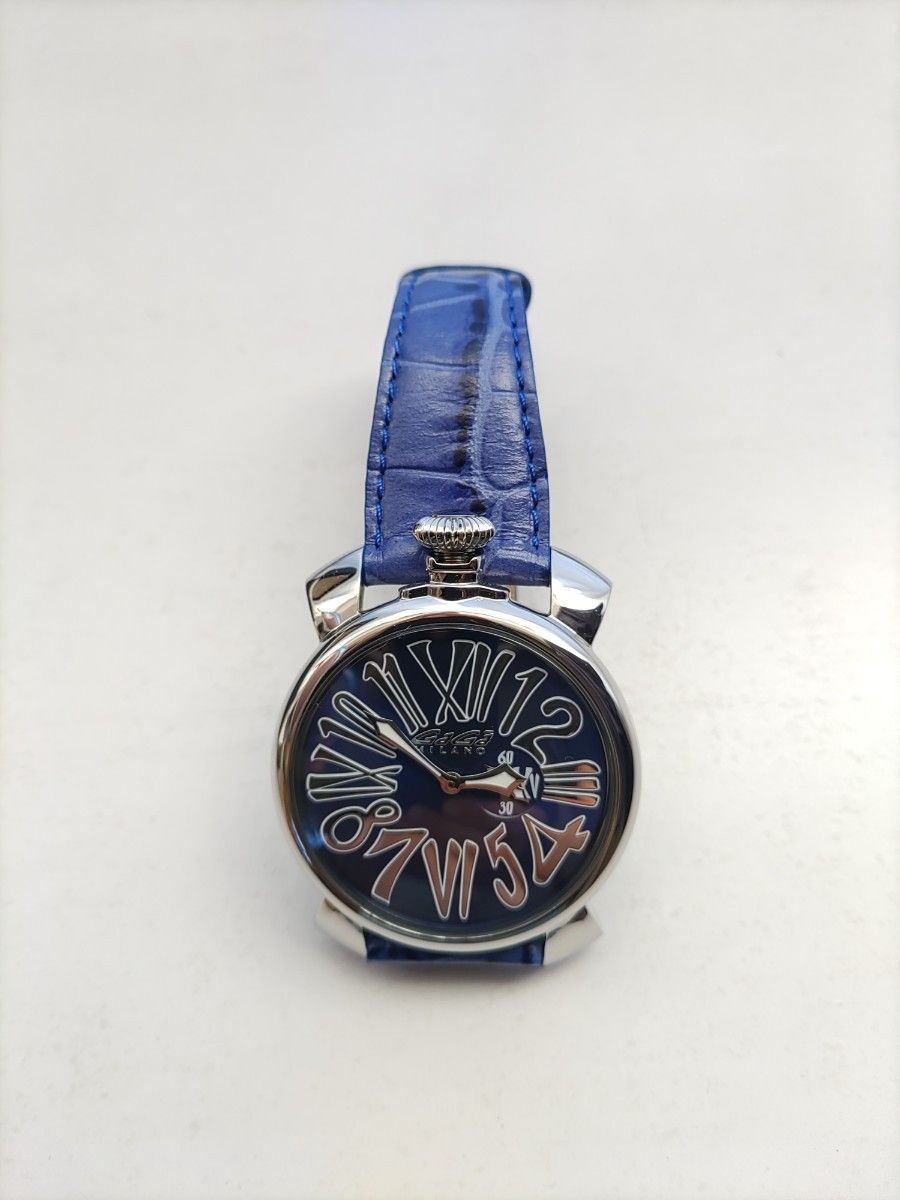 GAGAMILANO(ガガミラノ) ブルーレザーベルト 46mm 腕時計