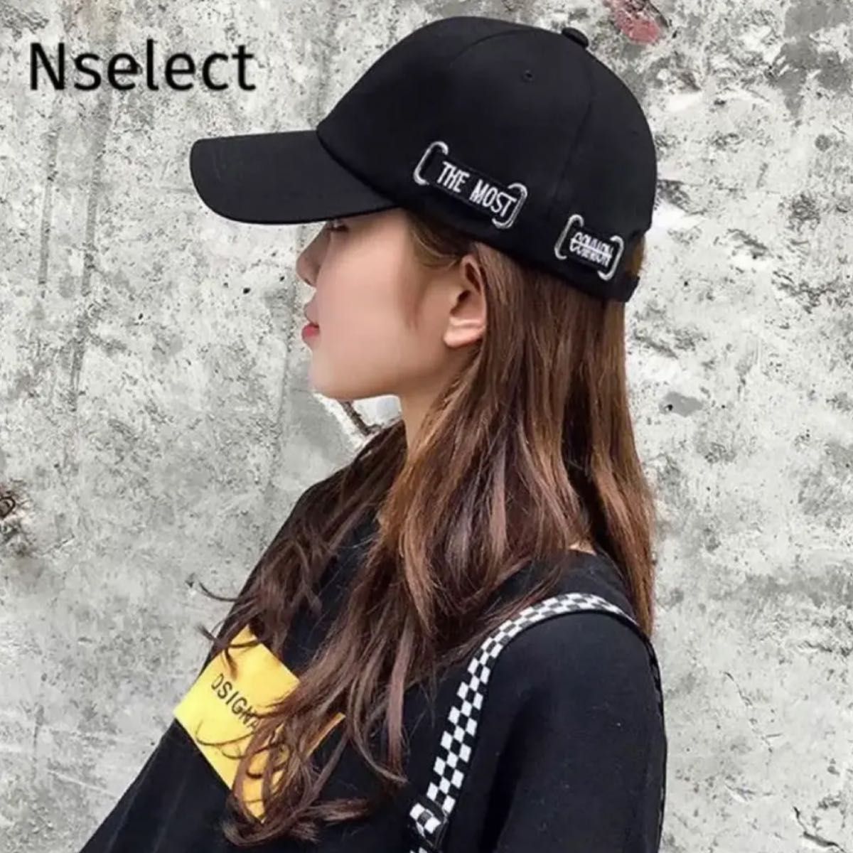 キャップ ストリート 野球帽 ユニセックス ブラック 韓国 帽子 通販