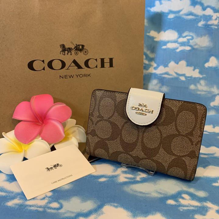 冬バーゲン☆】 コーチ COACH ︎✿ブラウン 二つ折り財布 ロゴ