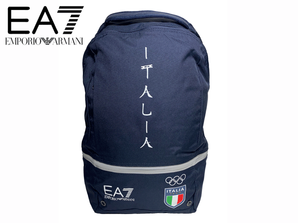 EA7 エンポリオ アルマーニ 245026 0P020 イタリア国旗モチーフ EA7 トレインロゴ入り 東京ネイビー リュックサック