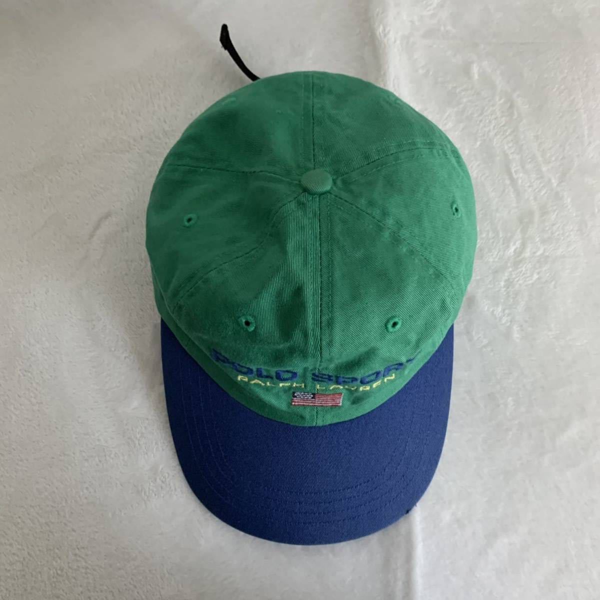 希少】90s POLO SPORT RALPH LAUREN ポロ スポーツ ラルフローレン コットン キャップ 帽子 星条旗 /1992 1993  スタジアム 当時物｜PayPayフリマ