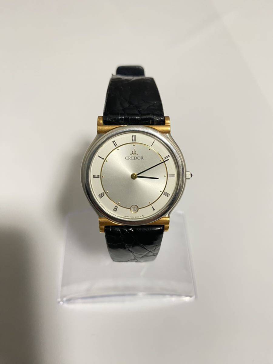 1円スタート 稼働品 SEIKO CREDOR 7779-6000 670039 18K BEZEL QZ ...