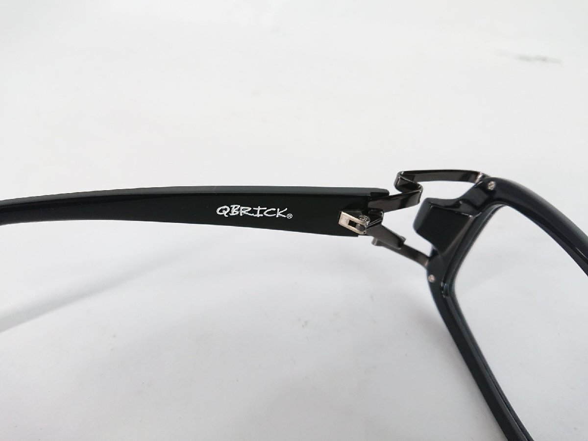 キューブリック BTY9101 スクエアデザインフレーム メガネ 眼鏡 度なし ブラック ケース付 服飾小物 Qbrick_画像4