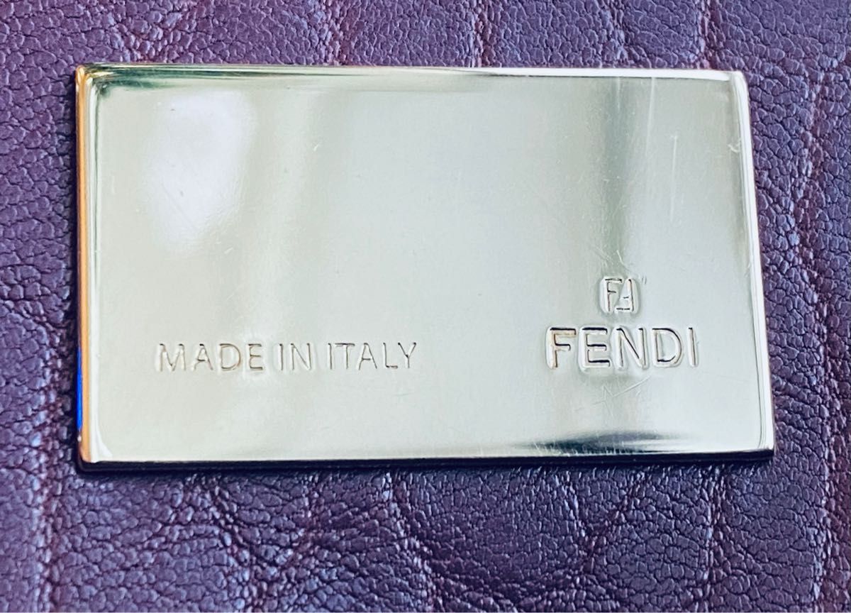 FENDI フェンディ/チェーンショルダーバッグ/レザー/パープル/ゴールド金具