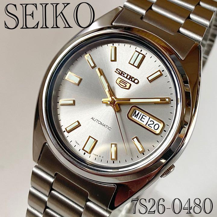 未使用 SEIKO セイコー5 7S26-0480 自動巻 裏スケルトン-