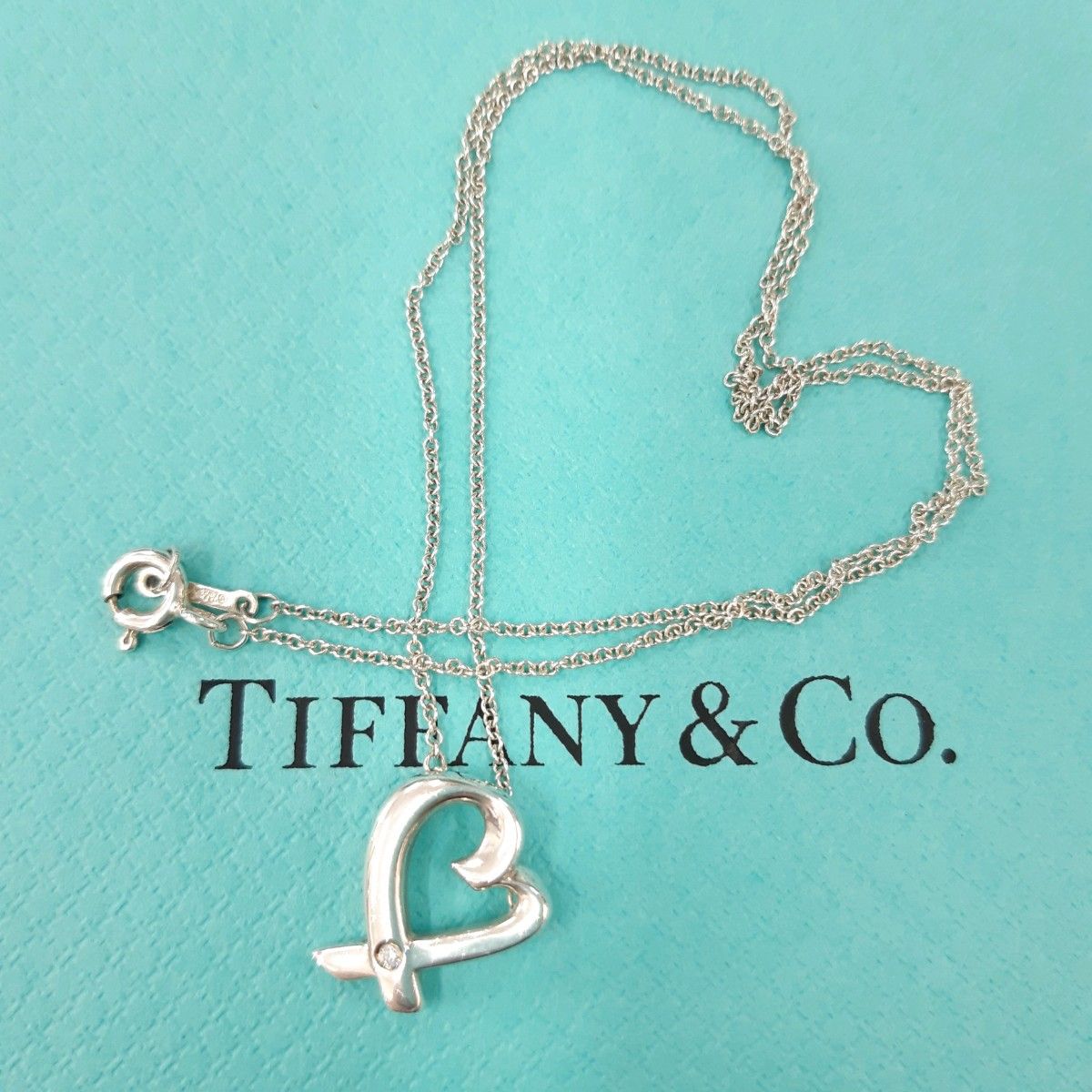 ティファニー TIFFANY&Co. ネックレス　ラビングハート　シルバー　ダイヤ　SV 1Pダイヤ　ハート