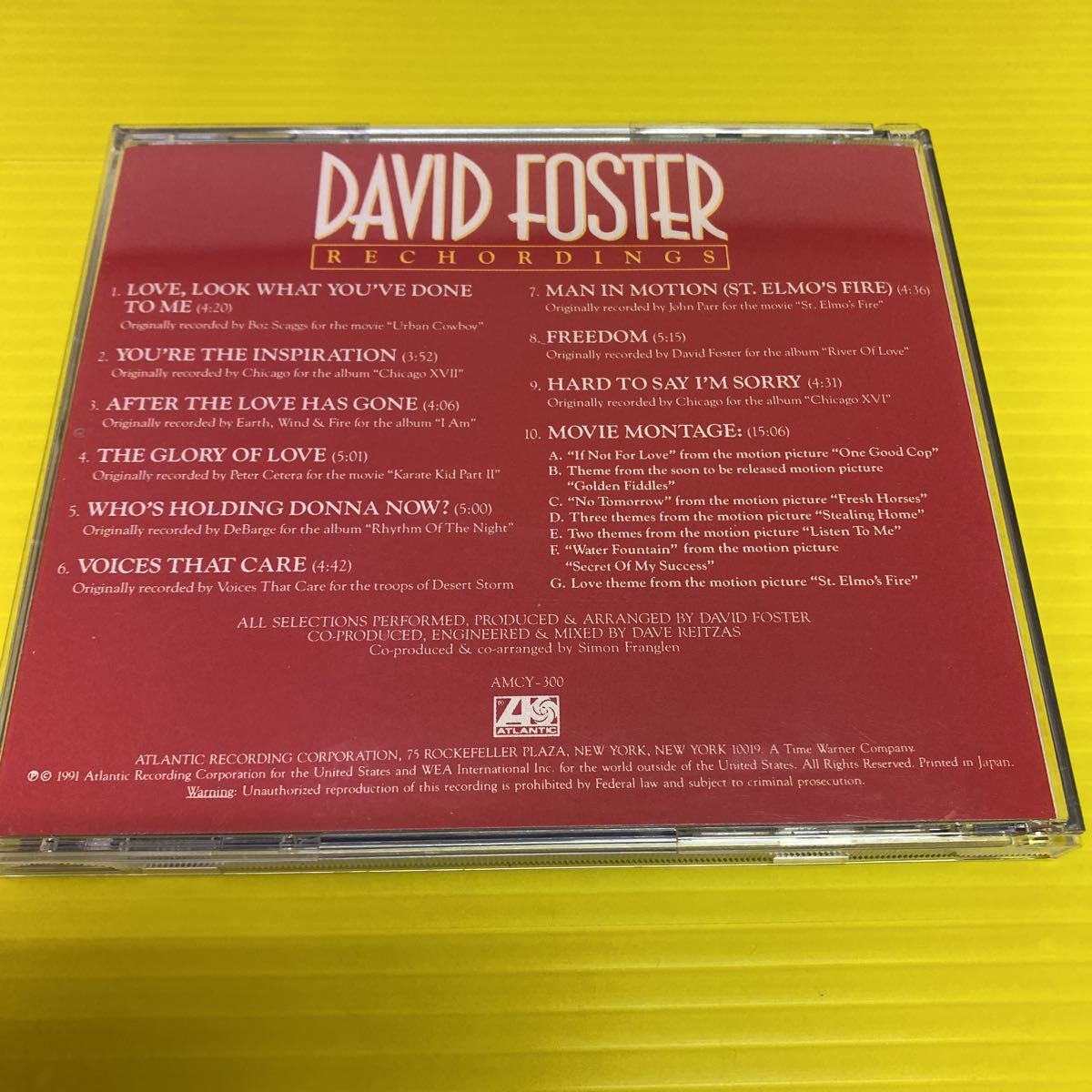 【同梱可】● 　デビッド・フォスター　　DAVID FOSTER　◆ 　レコーディングス　（CD）★AMCY-300_画像2