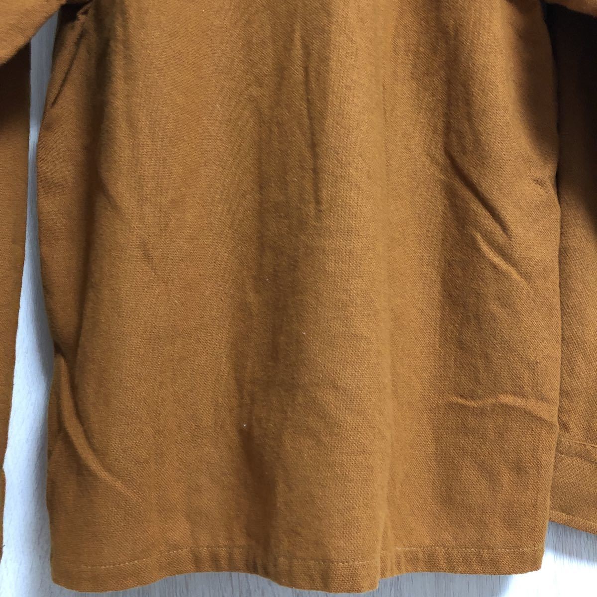 (k) 70's 70年代 sears KINGS ROAD SHOP 開襟シャツ サイズM キャメル 長袖 メンズ ウール ビンテージ vintage_画像7