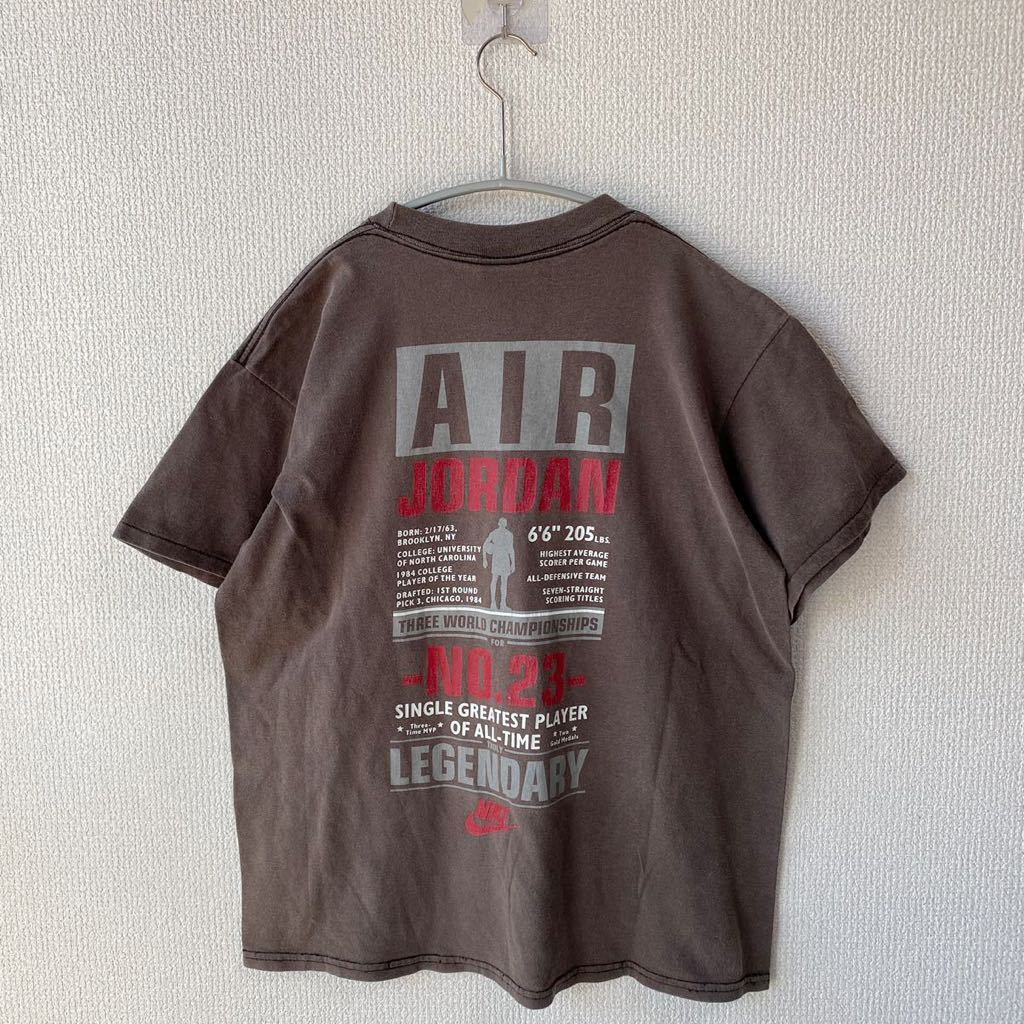 90s USA製 NIKE ジョーダン プリント Tシャツ ボーイズL ナイキ 銀タグ JORDANの画像2