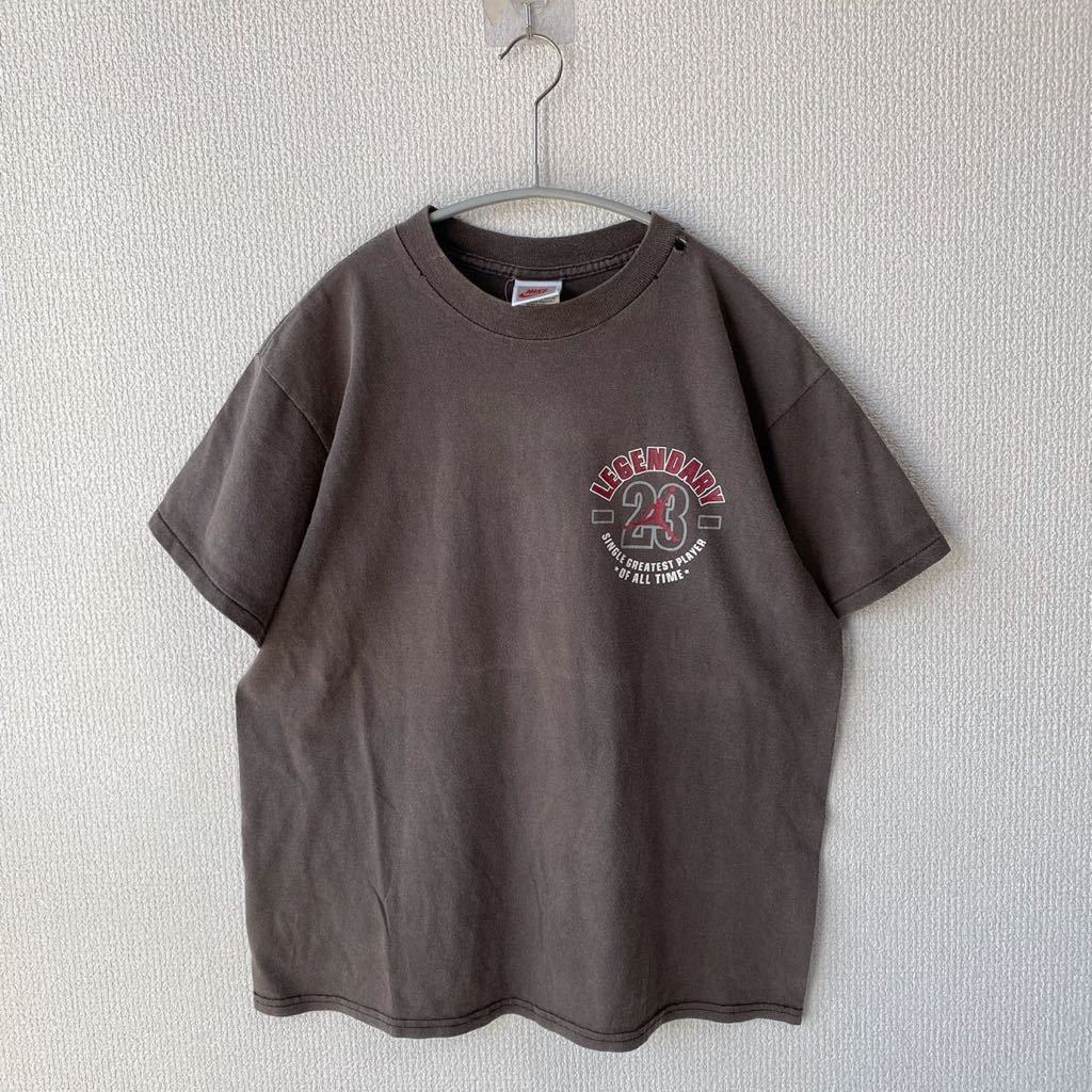 90s USA製 NIKE ジョーダン プリント Tシャツ ボーイズL ナイキ 銀タグ JORDAN_画像1