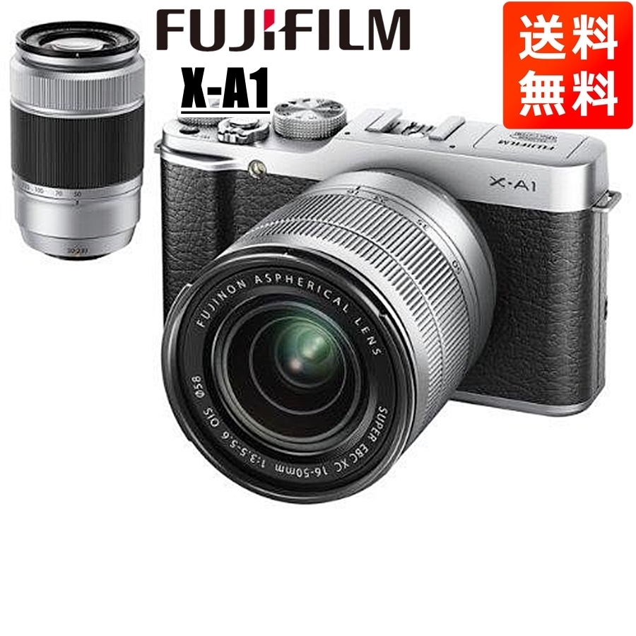 富士フイルム FUJIFILM X-A1 16-50mm 50-230mm ダブルズームレンズキット ブラック ミラーレス一眼 カメラ 中古