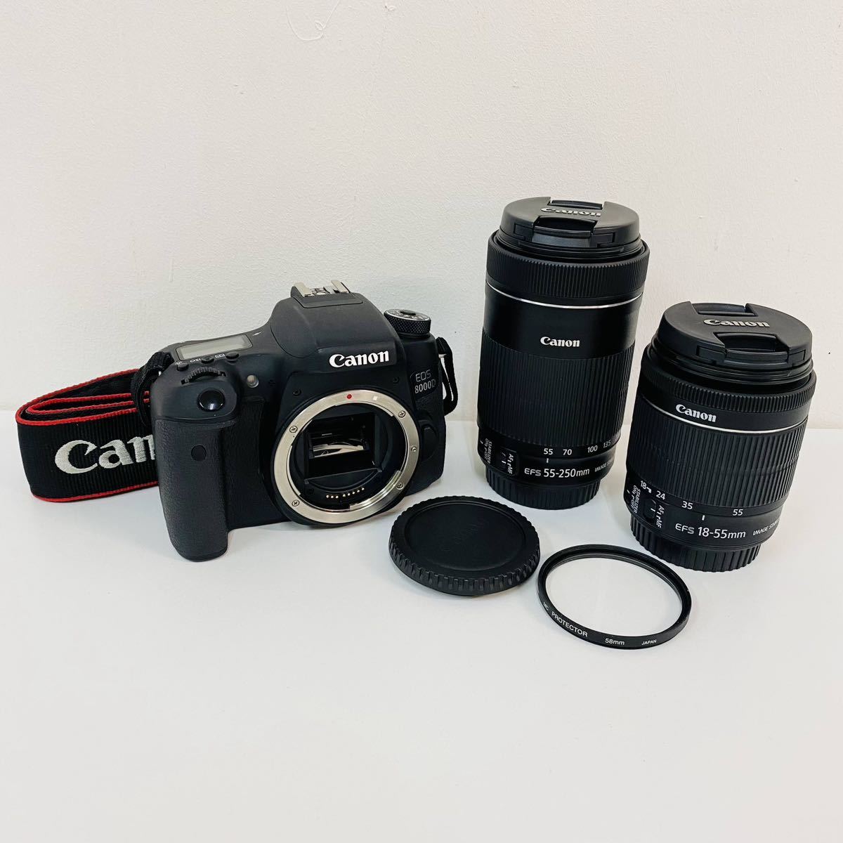 美品 動作良好 Canon (キヤノン) EOS 8000D ダブルズームキット i11209