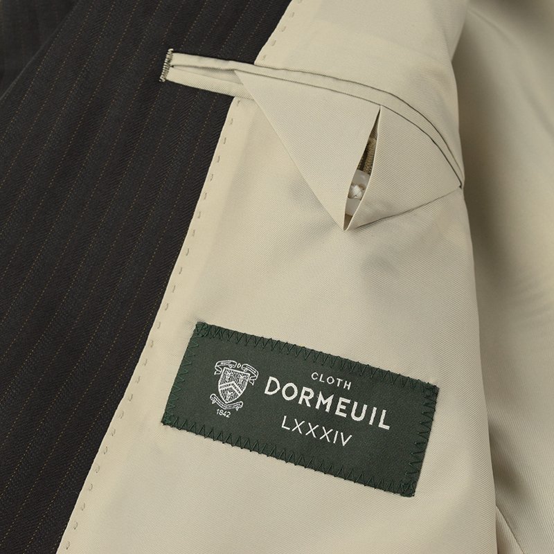 ◆DORMEUIL ドーメル 英国製生地◆秋冬モデル 日本国内縫製 ピンストライプ柄 ウールスーツ 黒/AB6_画像7