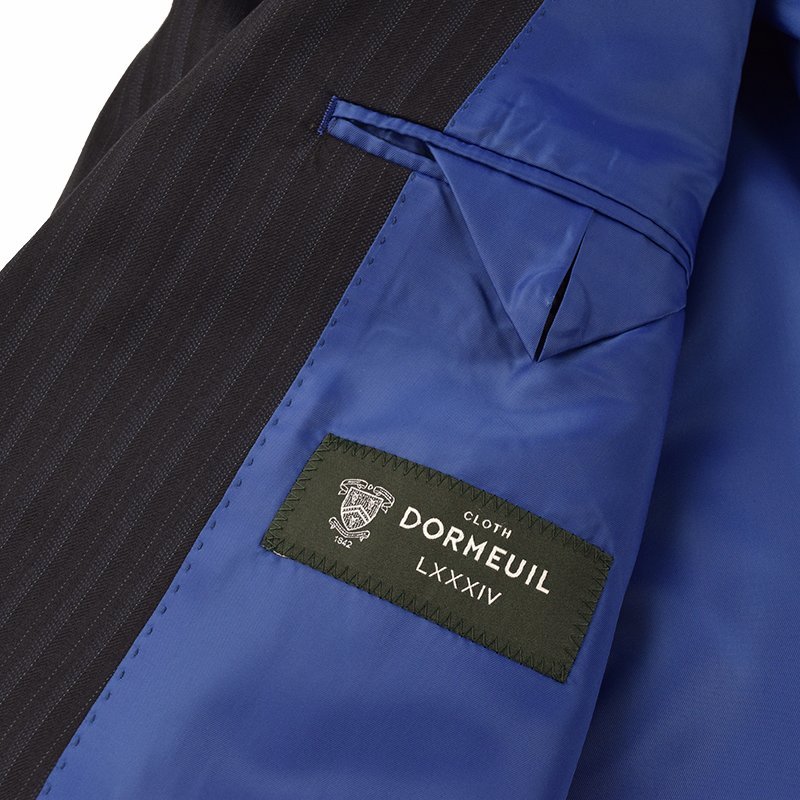 ◆DORMEUIL ドーメル 英国製生地◆秋冬モデル【スリーピース】日本国内縫製 ピンストライプ柄 ウールスーツ 濃紺/BB7_画像7