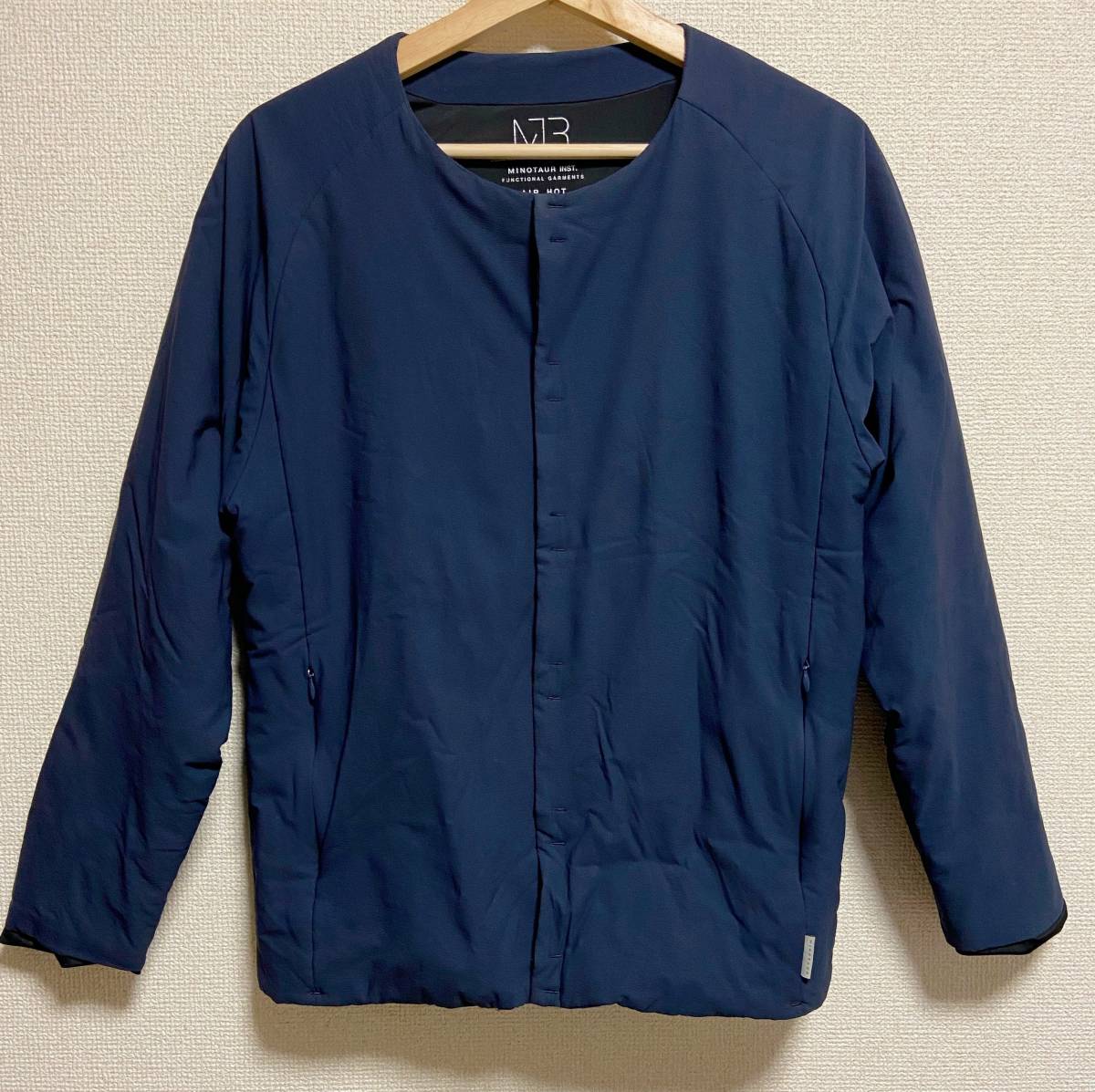  beautiful goods MINOTAUR rumen tall Air Hot Jaket size XS navy blue air hot cotton inside jacket 