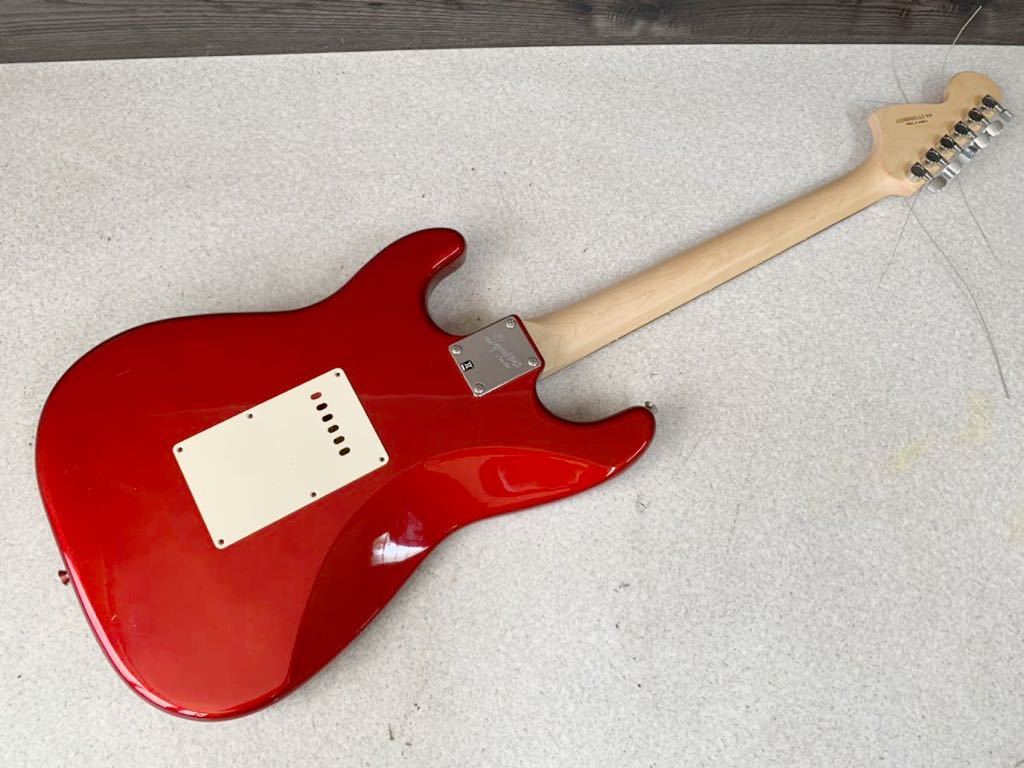 1円 美品 動作品 ストラト Fender フェンダー STRATOCASTER ストラトキャスター 説明書付き 赤 レッド 良品 スクワイア 売り切り