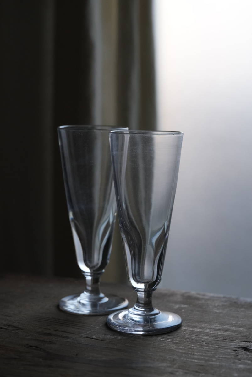 古い手吹きガラスのシンプルなアブサングラス ビストログラス 一客 / 19世紀・フランス / 硝子 ワイングラス 古道具　アンティーク_画像10