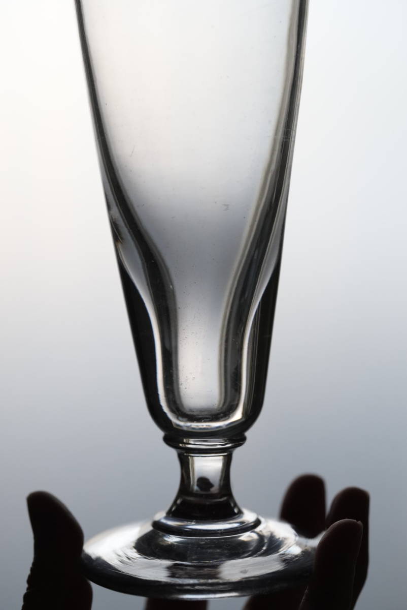 古い手吹きガラスのシンプルなアブサングラス ビストログラス 一客 / 19世紀・フランス / 硝子 ワイングラス 古道具　アンティーク_画像6