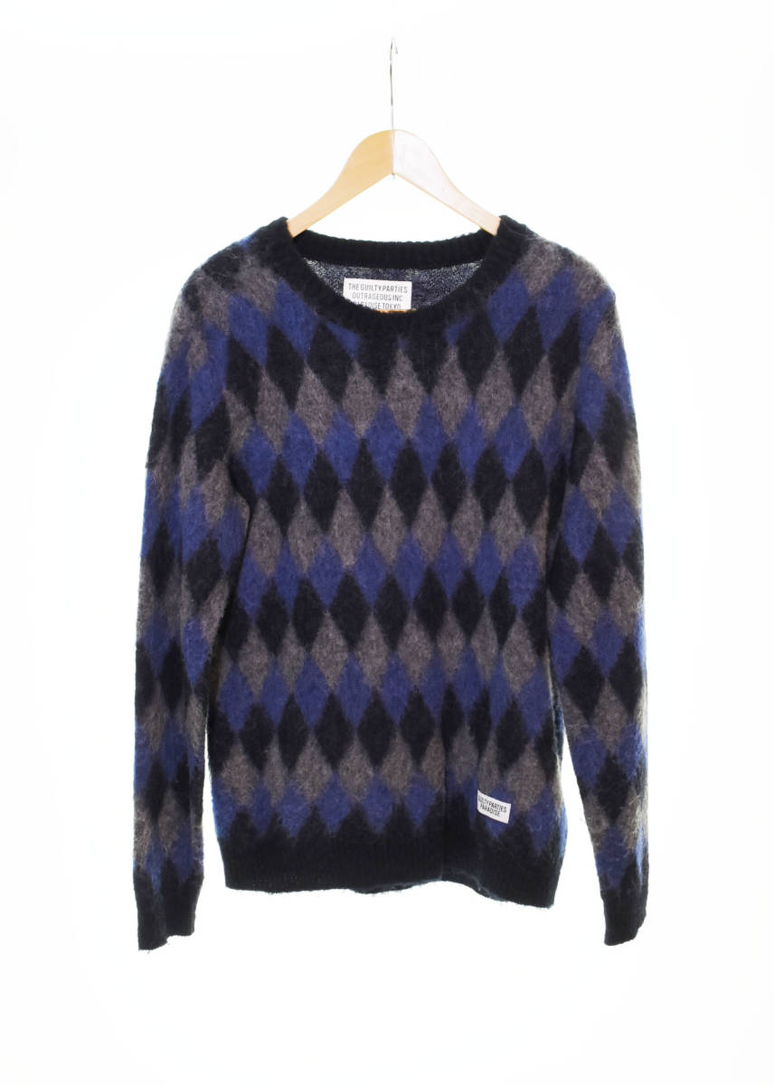 【名入れ無料】 ジャガード ダイヤモンド SWATER CHECK DIAMOND ワコマリア WACKOMARIA ☆ クルーネックセーター16FW-WMK-KN15 103 チェック sizeM トップス 【名入れ無料】 ジャガード ダイヤモンド SWATER CHECK DIAMOND ワコマリア WACKOMARIA ☆ クルーネックセーター16FW-WMK-KN15 103 チェック sizeM トップス