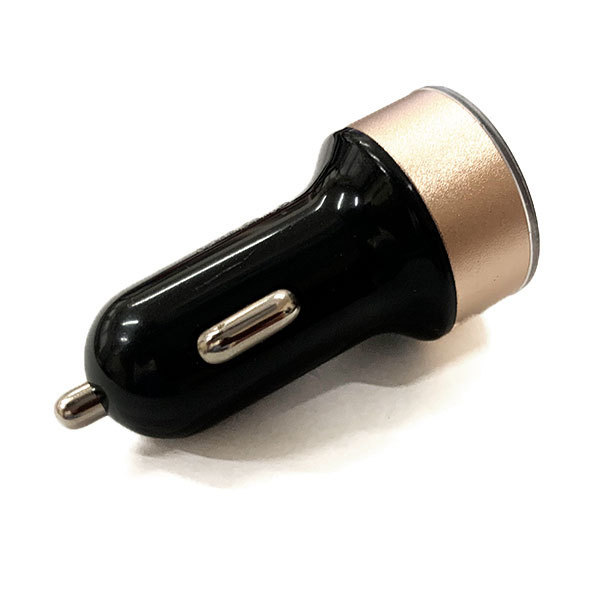  car charger cigar socket cigar USB charge 2 port iPhone smartphone sudden speed charge mobile in-vehicle Gold free shipping 