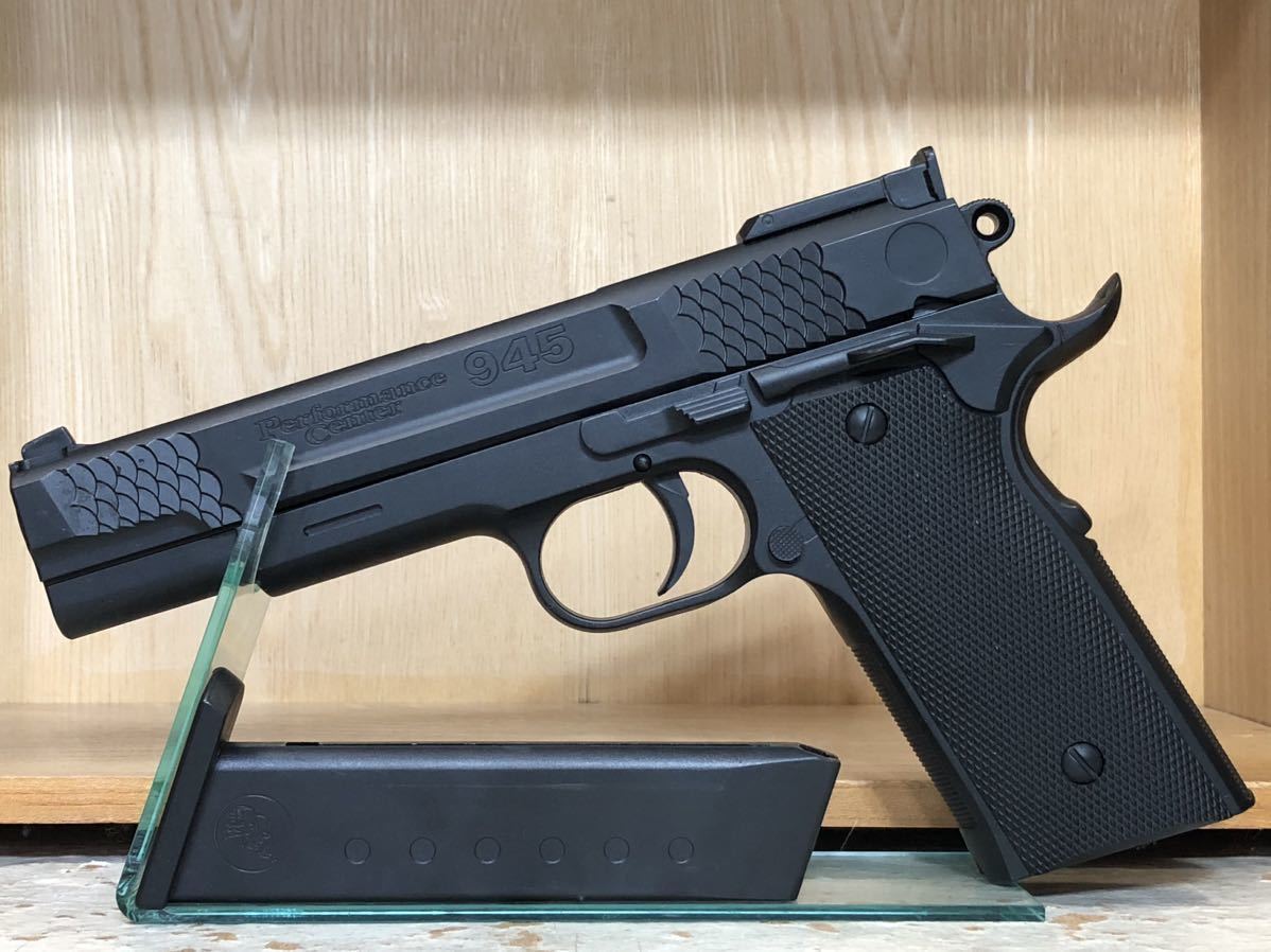 《希少品》 メーカー不明 S&W M945 Performance Center ブラックモデル 刻印あり エアーコッキング 作動確認済み_画像1