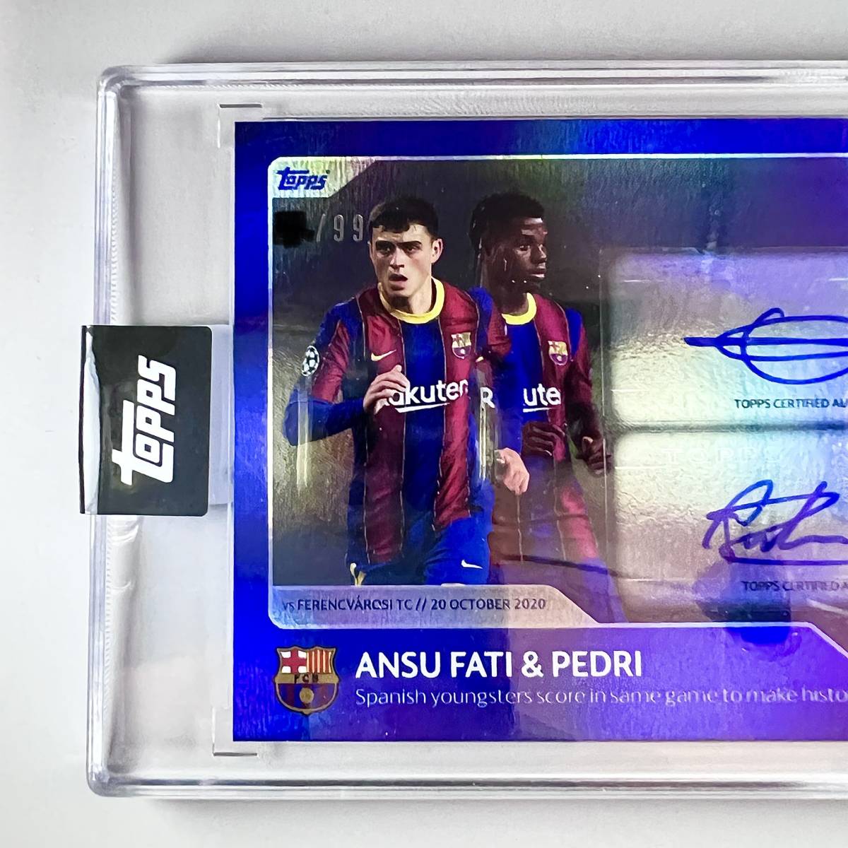 直筆サイン!限定99枚 ペドリ & ファティ バルセロナ topps Pedri Fati