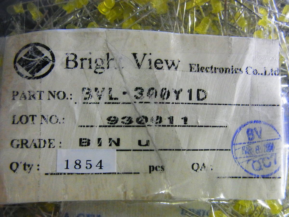 BrightView 3Φ砲弾型黄色LED　BVL-300Y1D 100個-[BOX131/1854個]_画像3