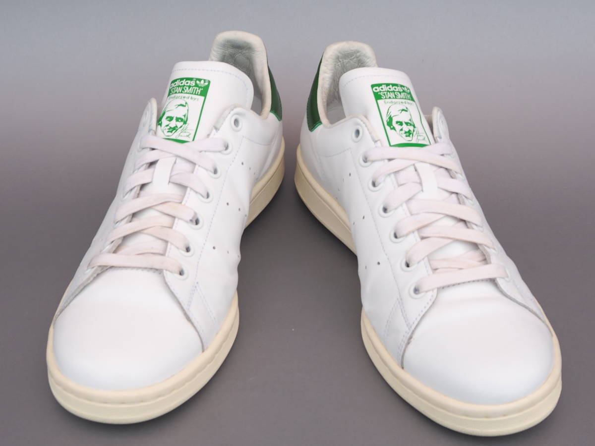 レア!! 29cm 限定 14年 adidas Originals STAN SMITH スタンスミス ガラスレザー 白 x 緑 天然皮革_画像3