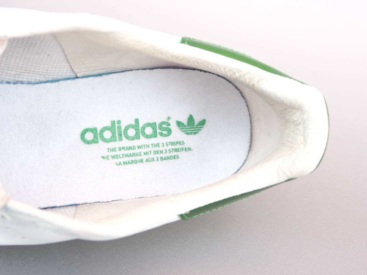 レア!! 29cm 限定 14年 adidas Originals STAN SMITH スタンスミス ガラスレザー 白 x 緑 天然皮革_画像8