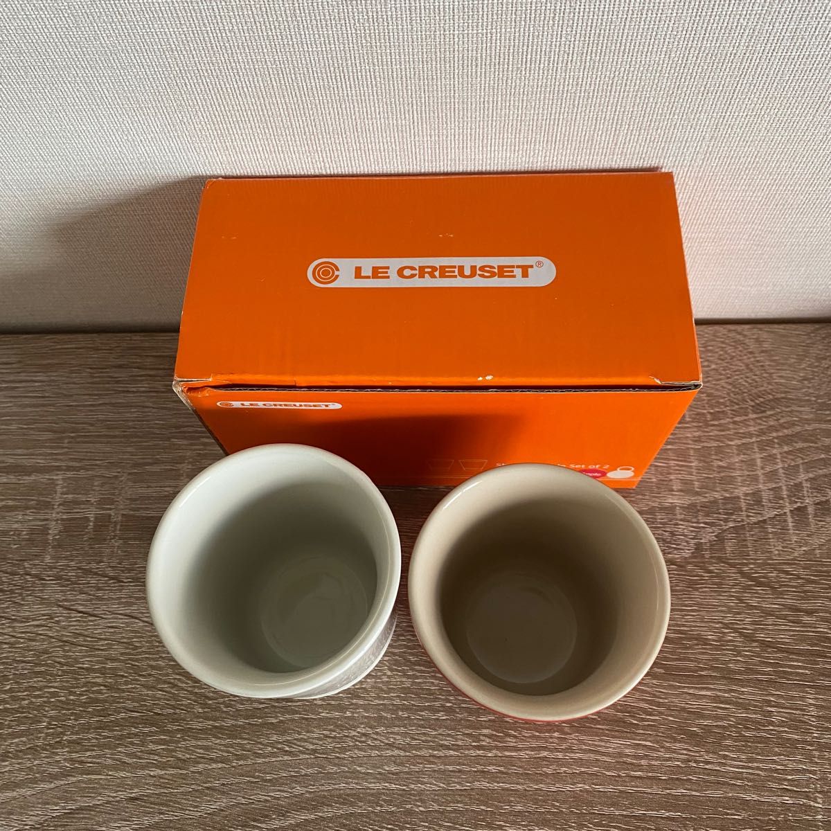 LE CREUSET ル・クルーゼ ペアマグカップ レッド ホワイト2点セット　ペア