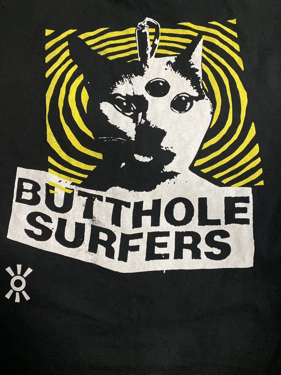  rare BUTTHOLE SURFERS T-shirt black band T-shirt Don Rock XL bat hole surfer zsonic youth