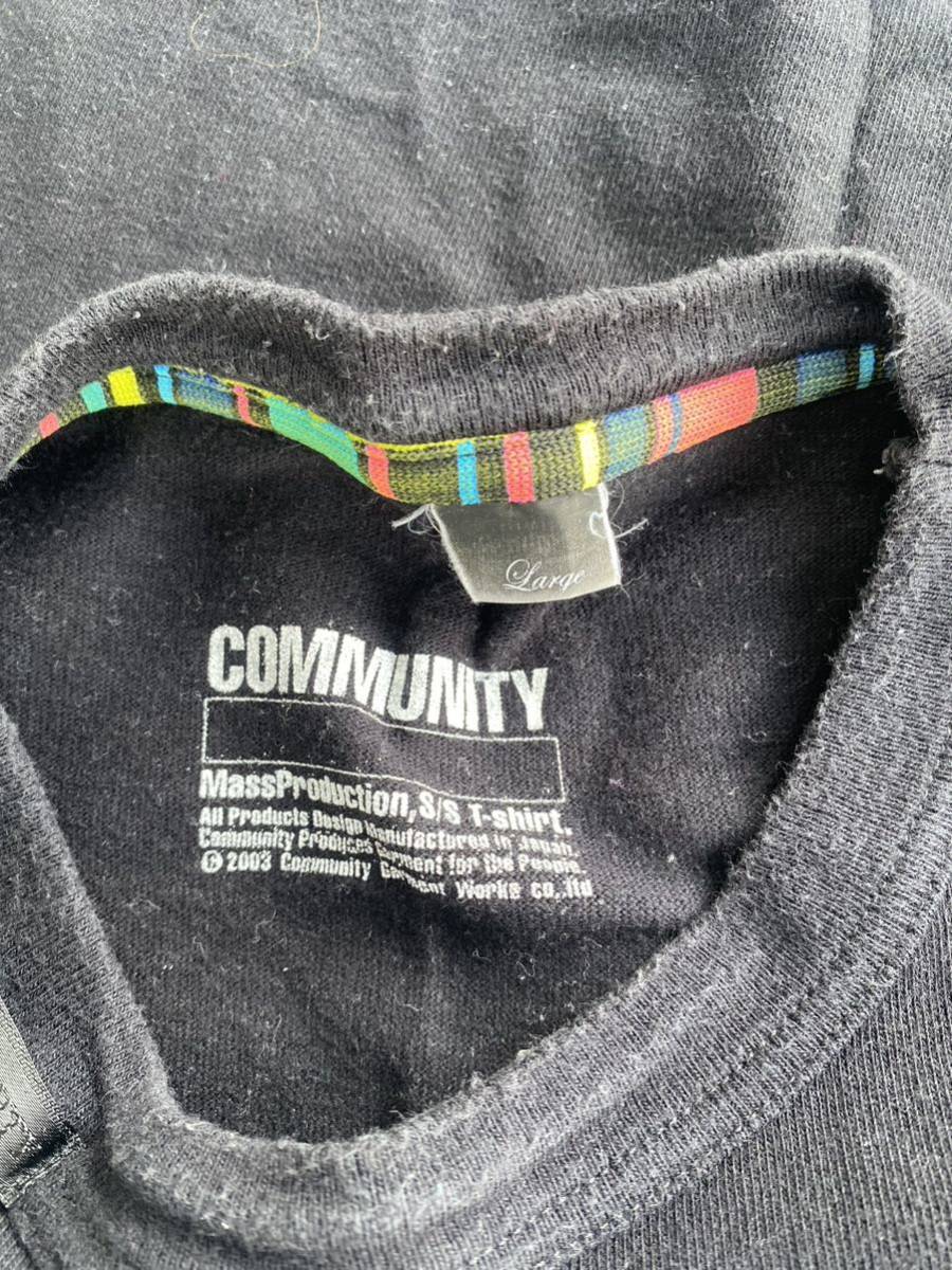 希少 community フォトTシャツ　サイズL オールドスケート　ブラック　プリントTシャツ _画像4