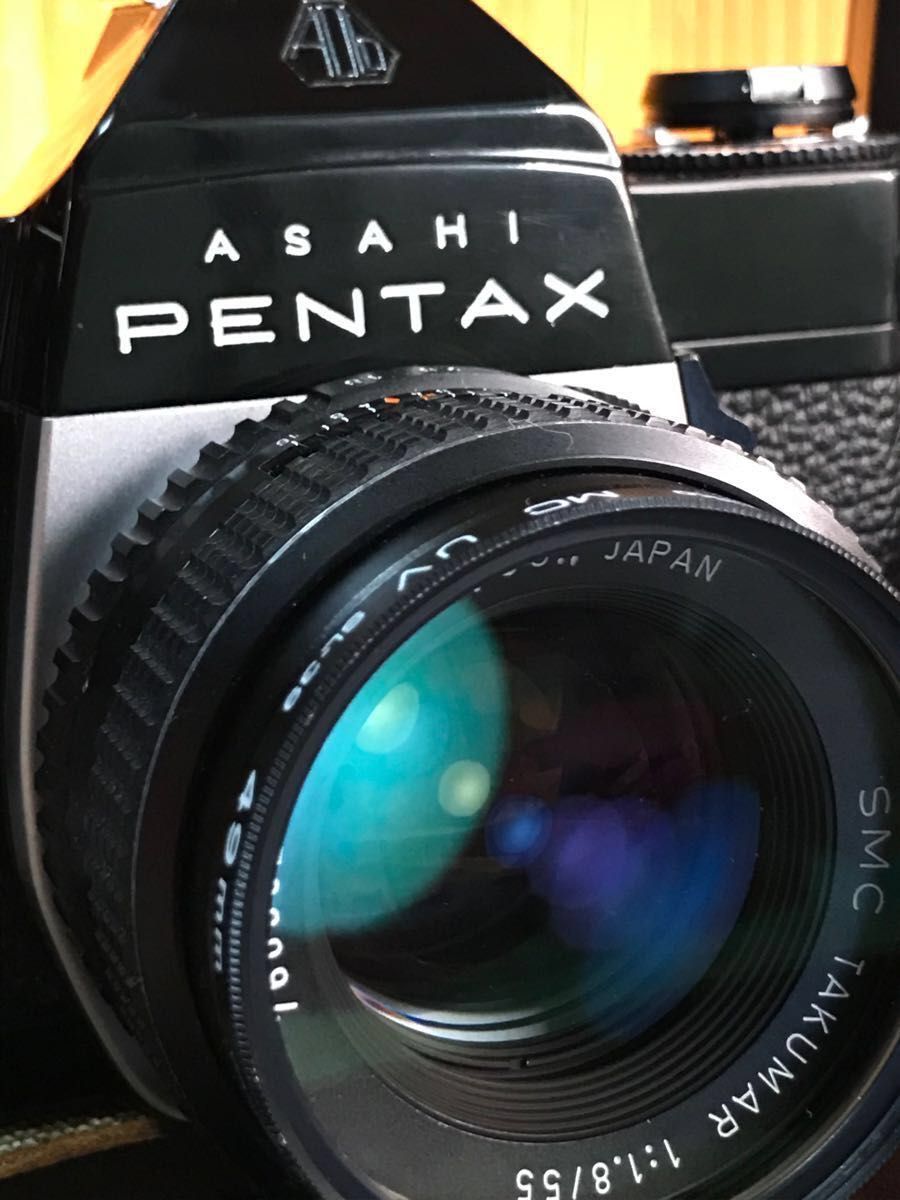 ☆pentax spf☆takumarレンズ2本セット☆個性派ツートン完動品美品