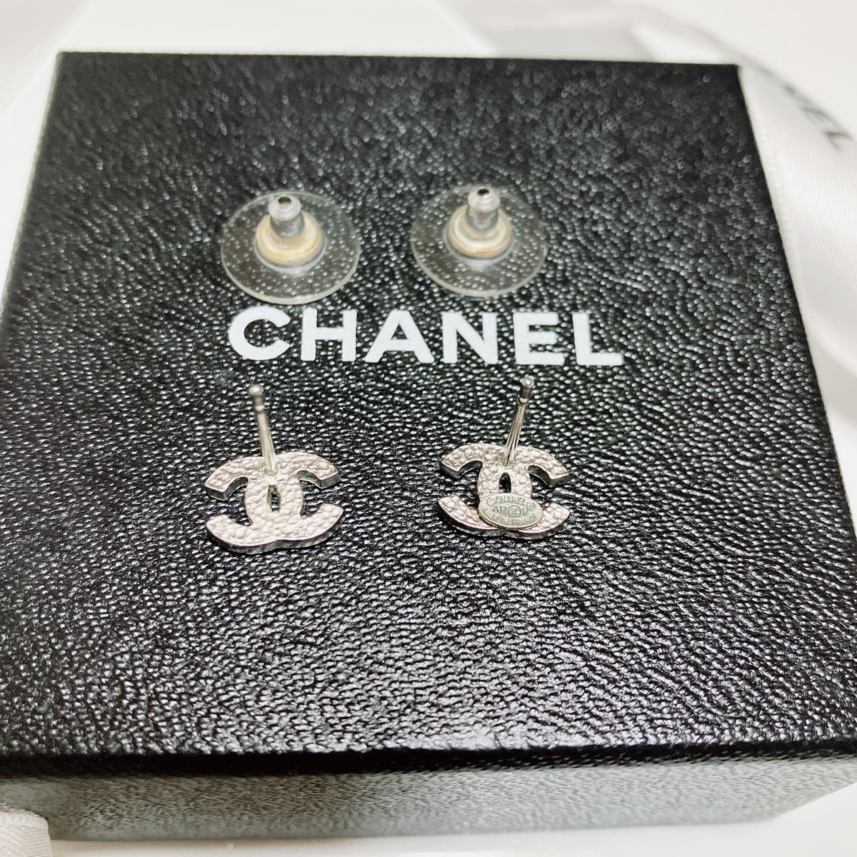 正規品 美品CHANEL シャネルピアスココマークラインストーン ロゴ