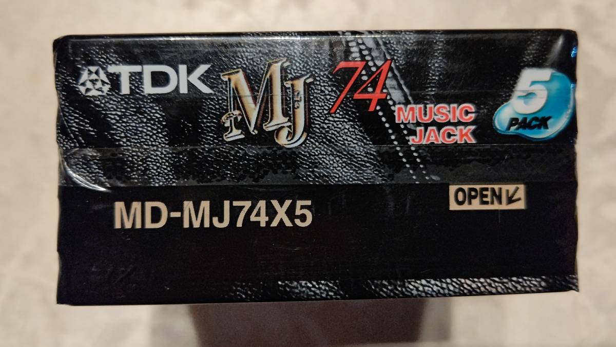 13 日本製 MD ミニディスク TDK MUSIC JACK ゴールドディスク MINI DISC 74分 5枚入り MD-MJ74X5 未開封_画像2