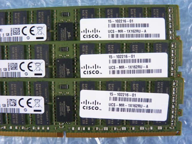 1MVL // 16GB 3枚セット計48GB DDR4 17000 PC4-2133P-RA0 Registered 2Rx4 M393A2G40DB0-CPB2Q UCS-MR-1X162RU-A// Cisco UCS B200 M4 取外_画像3