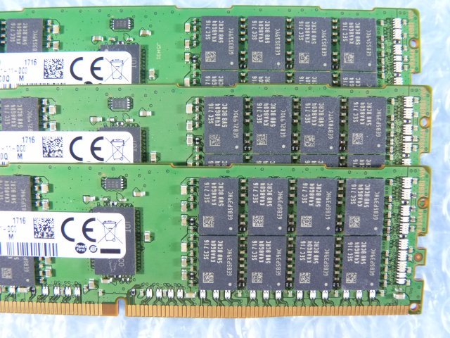 1MYD // 32GB 3枚セット 計96GB DDR4 19200 PC4-2400T-RA1 Registered RDIMM 2Rx4 M393A4K40BB1-CRC0Q // Dell PowerEdge M630 取外_画像4