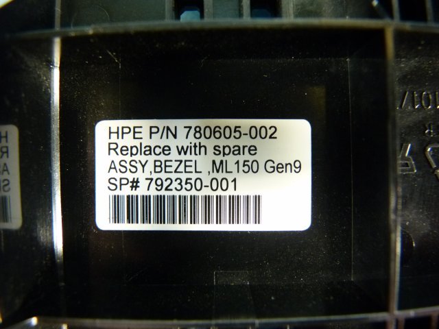 1MZG // HP ProLiant ML150 Gen9 の フロントパネル / 780605-002 792350-001 / フロントカバー_画像3