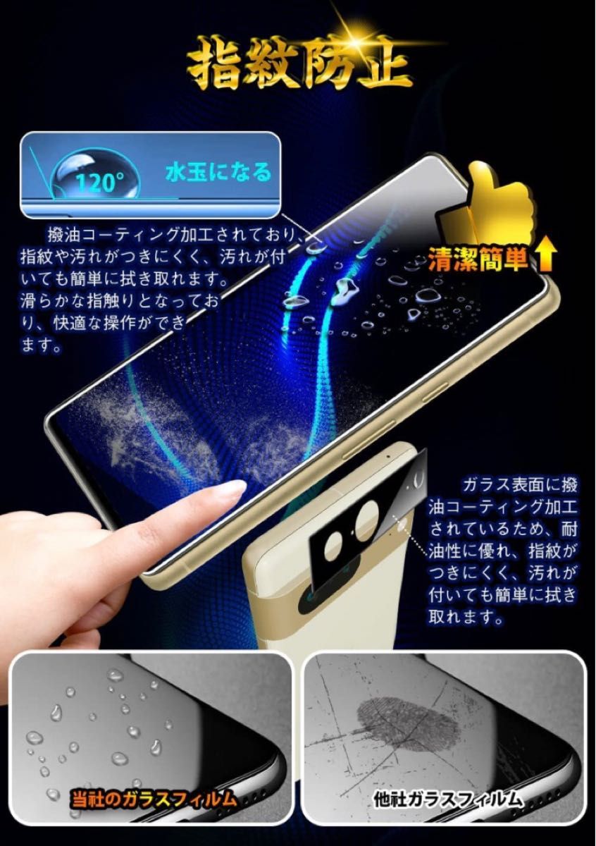 2枚入りGoogle pixel 7 専用ガイド枠付 ガラスフィルム 強化